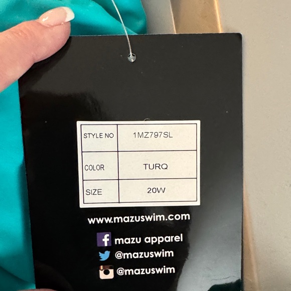 Turquoise Tankini Top - Picture 3 of 4